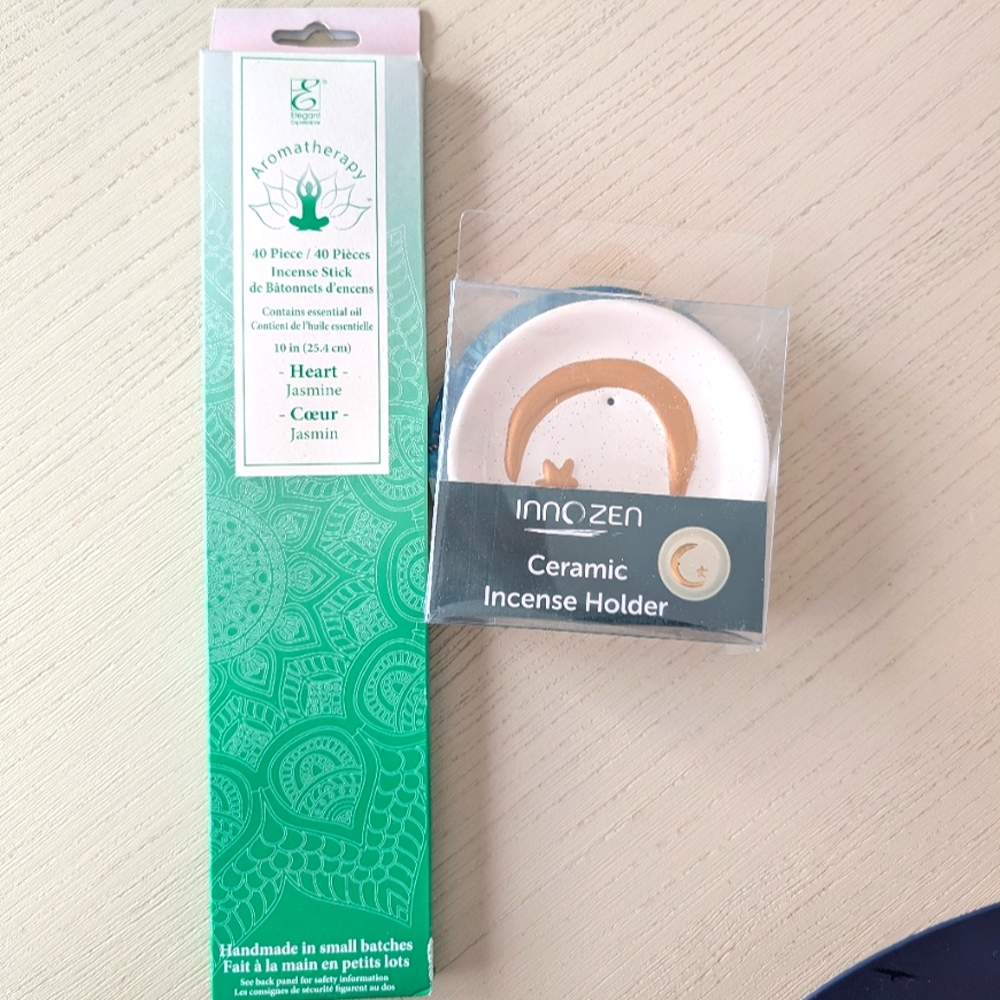 Aromatherapy Jasmine Inscence sticks and ceramic inscence holder